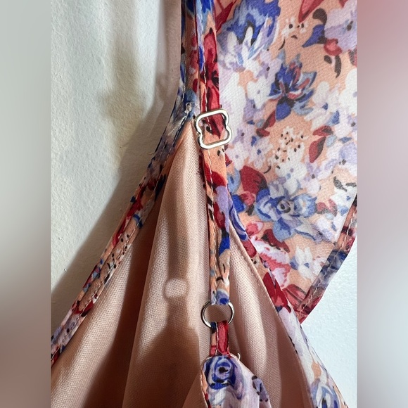 NWT Laundry By:Shelli Segal Women's Asymmetric Floral Ruffle Midi-Dress Size:16 - Picture 12 of 16